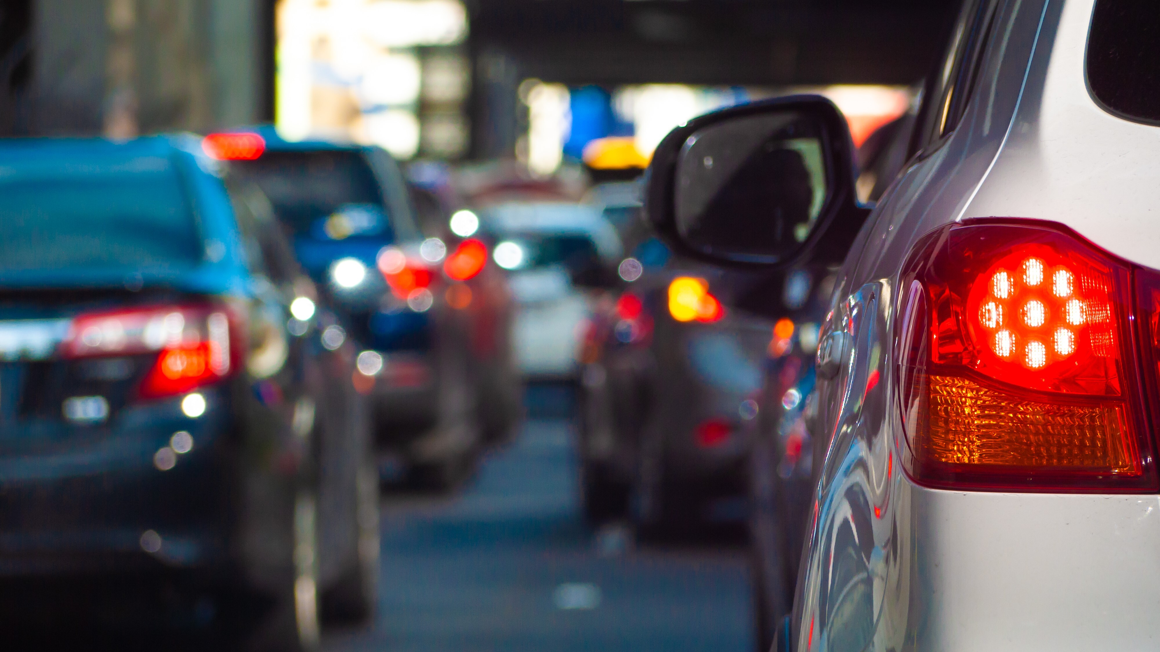 Cars in traffic