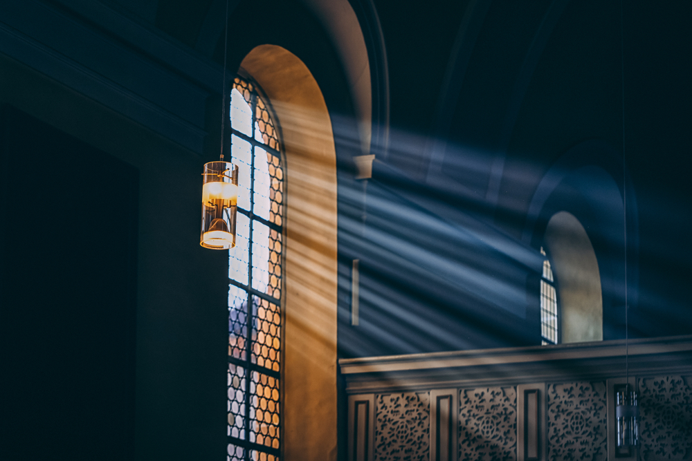 Light through church window