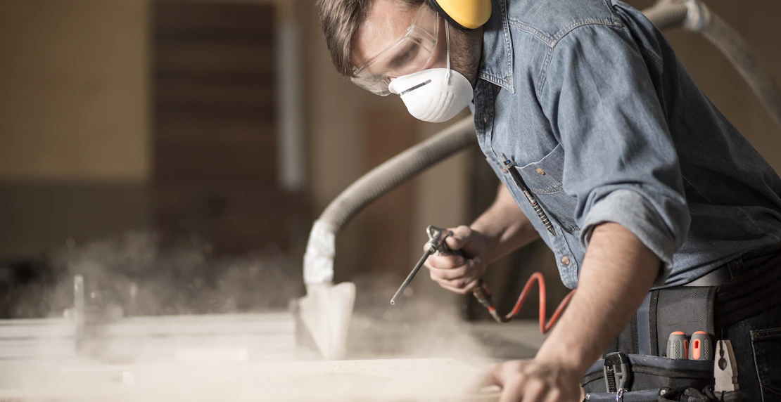 Worker Wearing Mask Cropped